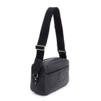 Black Leather Jumbo GG Medium Messenger Bag