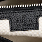 Black Leather Jumbo GG Medium Messenger Bag