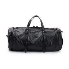 Black Leather Large Duffle Bag with Tonal Double G w/ Strap