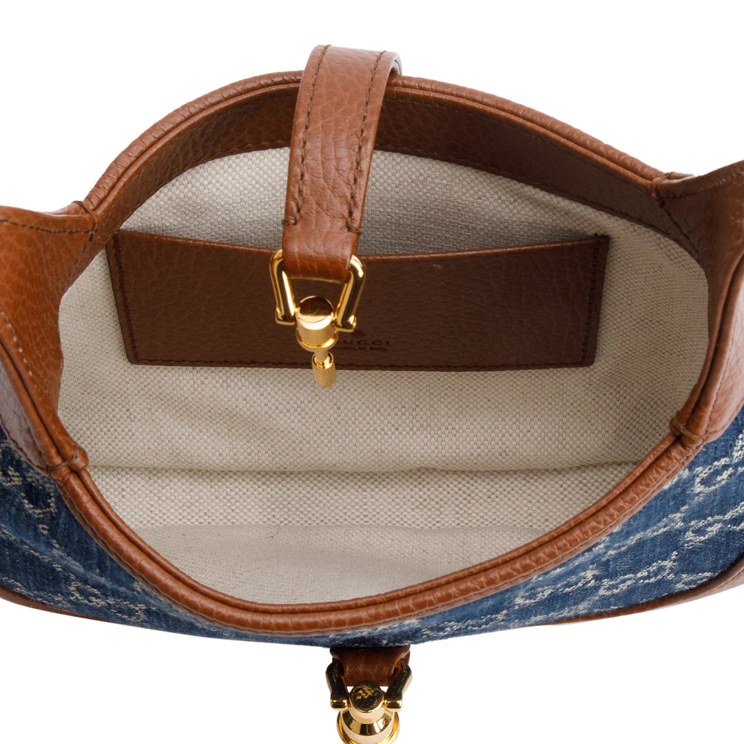 Blue GG Denim Jackie 1961 Mini Shoulder Bag w/ Box