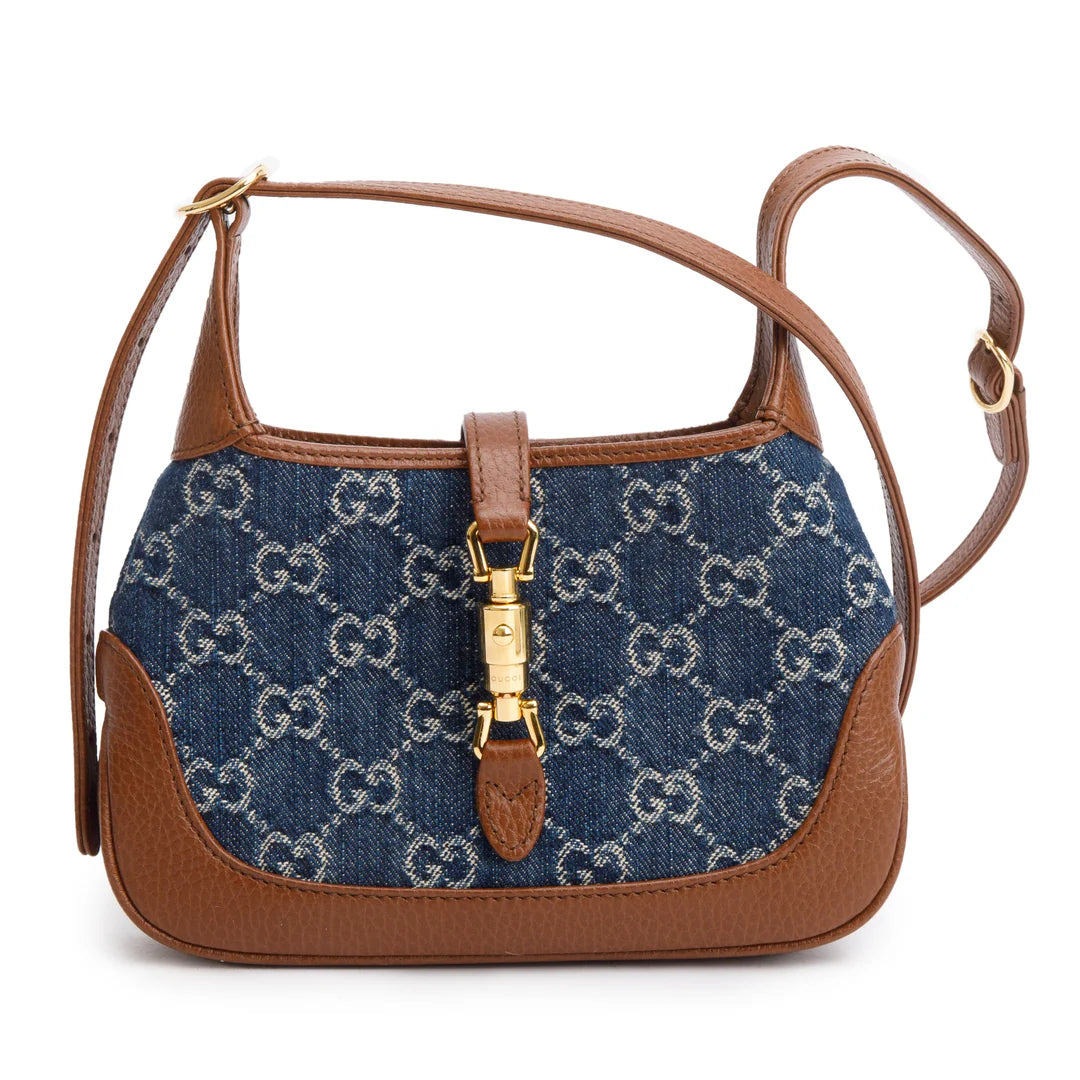 Blue GG Denim Jackie 1961 Mini Shoulder Bag w/ Box