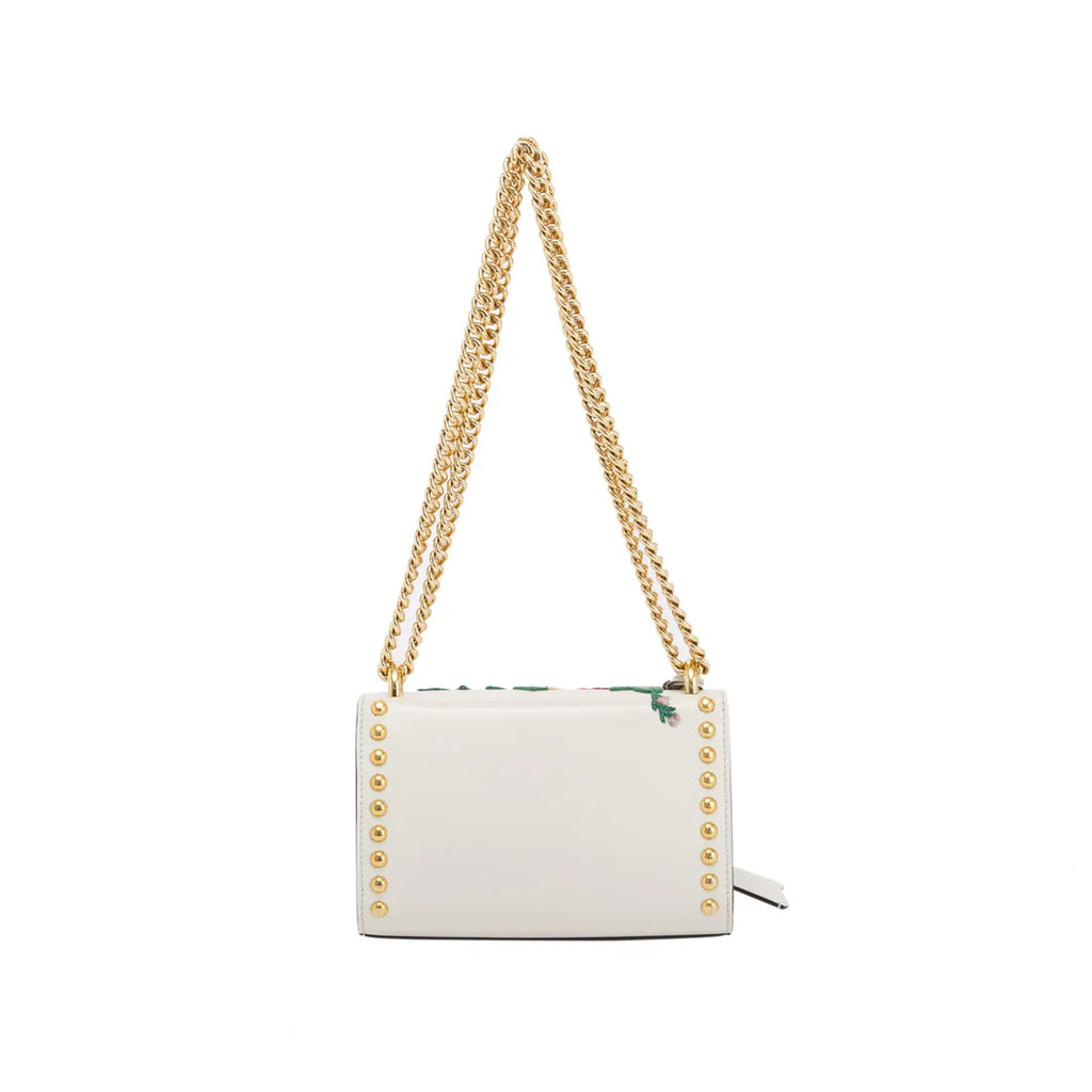 Embroidered Studded Small GG Padlock Shoulder Bag