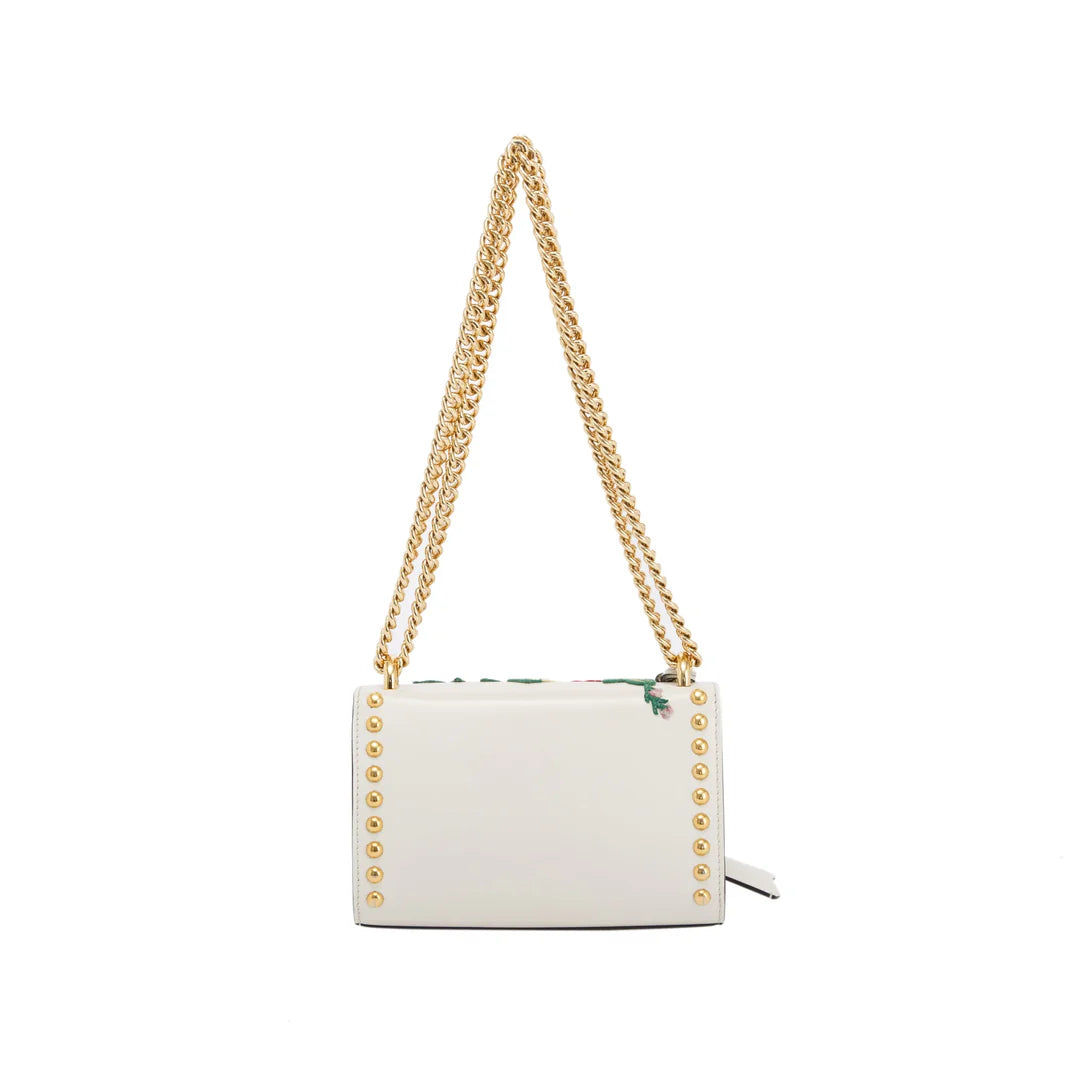 Embroidered Studded Small GG Padlock Shoulder Bag