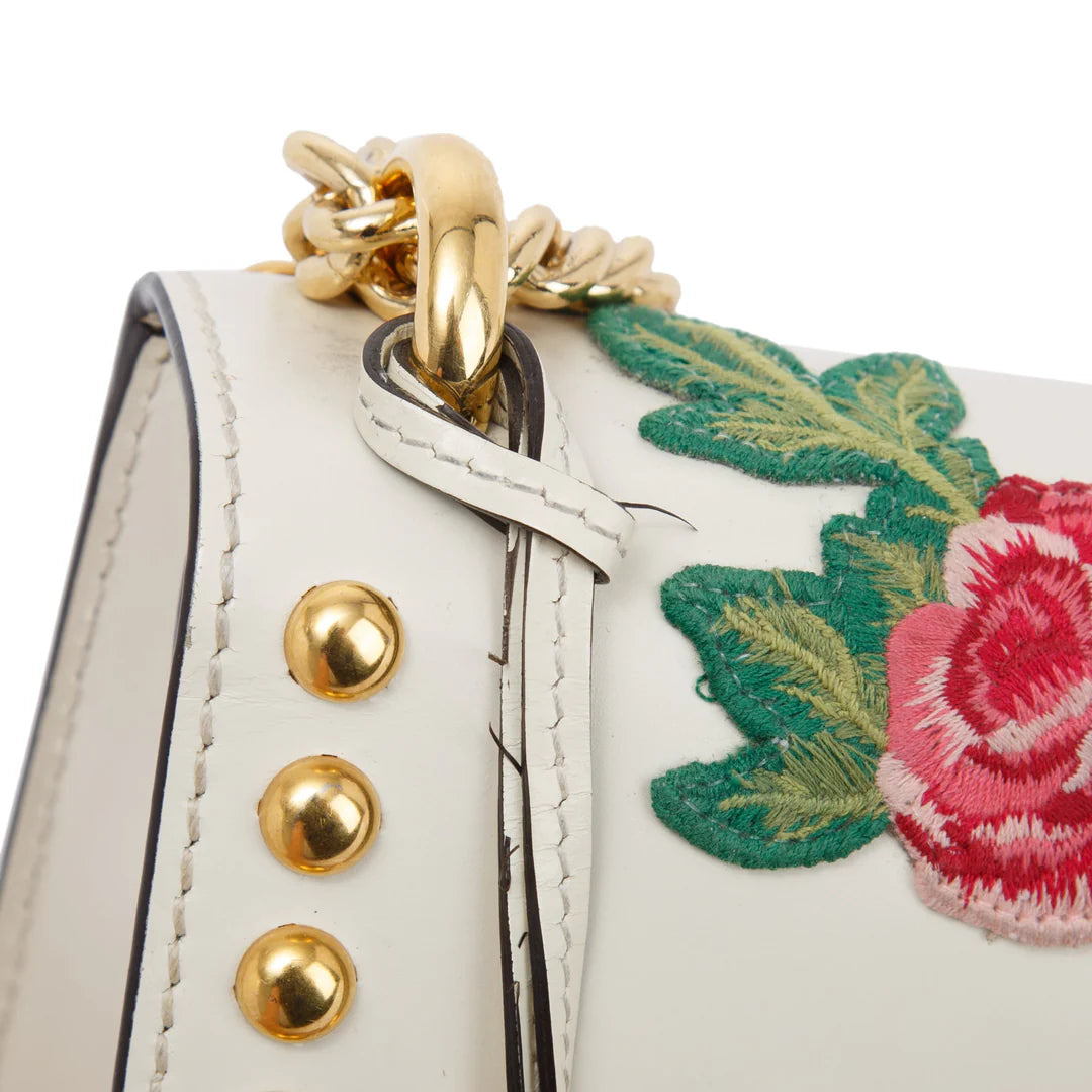 Embroidered Studded Small GG Padlock Shoulder Bag