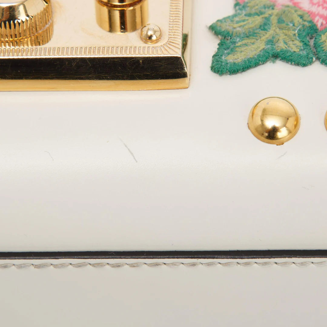 Embroidered Studded Small GG Padlock Shoulder Bag