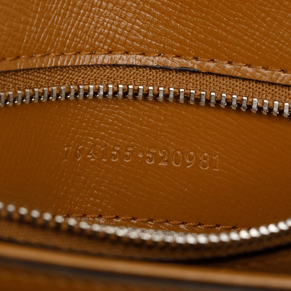 GG Canvas Brown Leather Trim Horsebit 1955 Small Shoulder Bag w/ Box