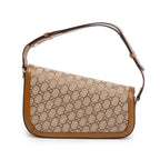 GG Canvas Brown Leather Trim Horsebit 1955 Small Shoulder Bag w/ Box