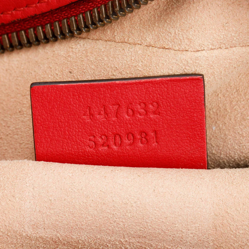 Red GG Marmont Matelasse Small Shoulder Bag