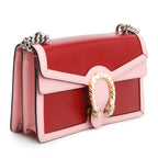 Red/Pink Bicolor Calfskin Leather Small Dionysus Shoulder Bag