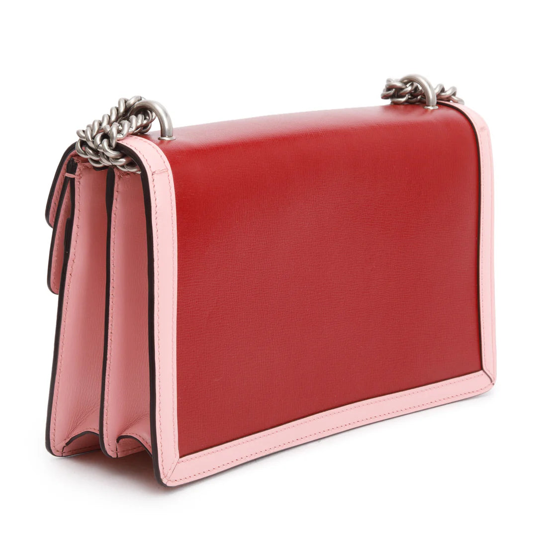 Red/Pink Bicolor Calfskin Leather Small Dionysus Shoulder Bag