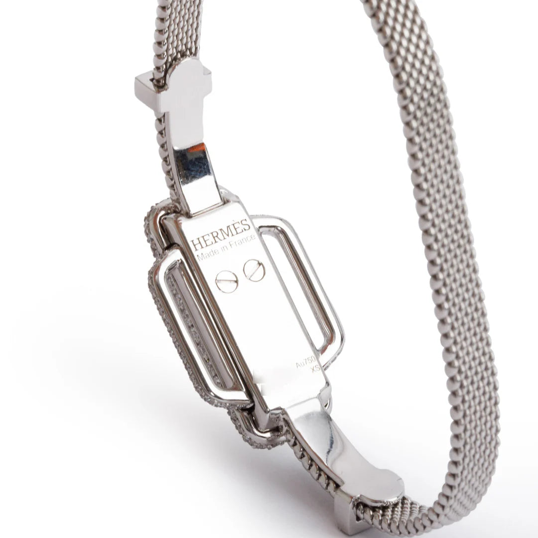 18k White Gold Diamond Attelage d'Or Ribbon Tour Bracelet w/ Box