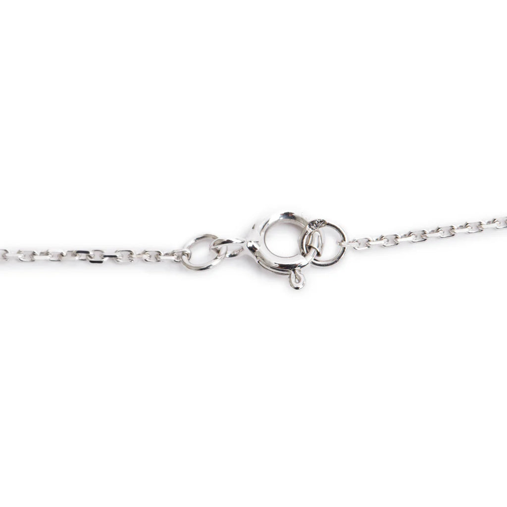 18k White Gold Diamond Onyx Color Blossom BB Star Pendant Necklace w/ Box