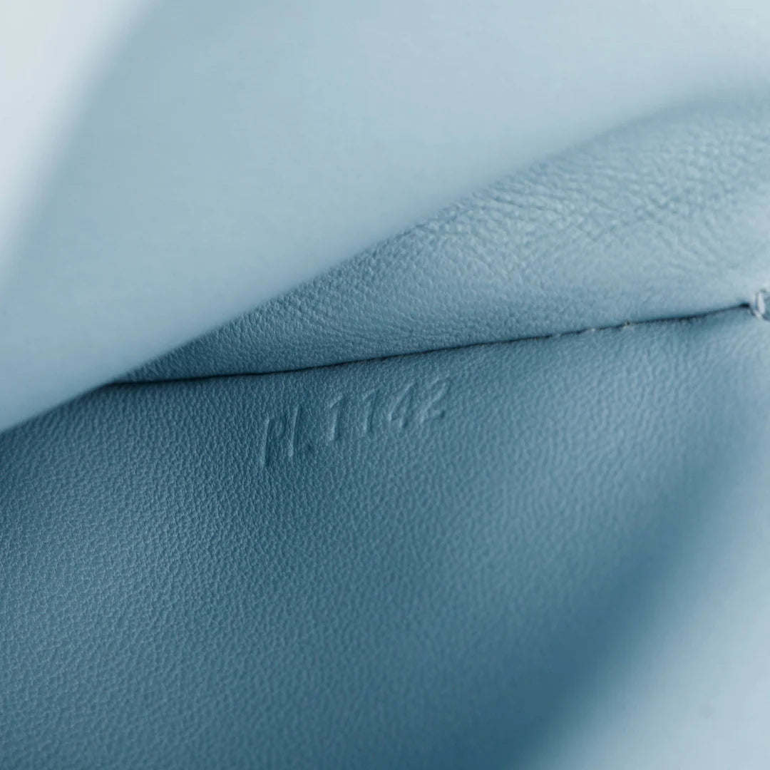 Blue Lambskin Mama Broderie Bag