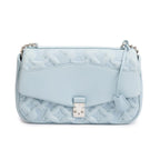 Blue Lambskin Mama Broderie Bag