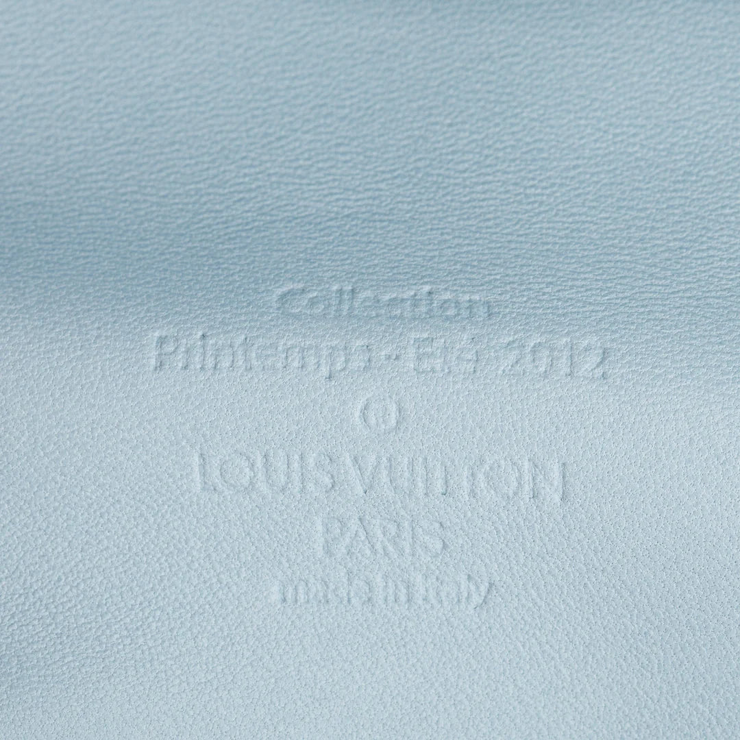 Blue Lambskin Mama Broderie Bag