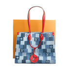 Blue Monogram Damier Denim OnTheGo GM w/ Box &amp; Receipt