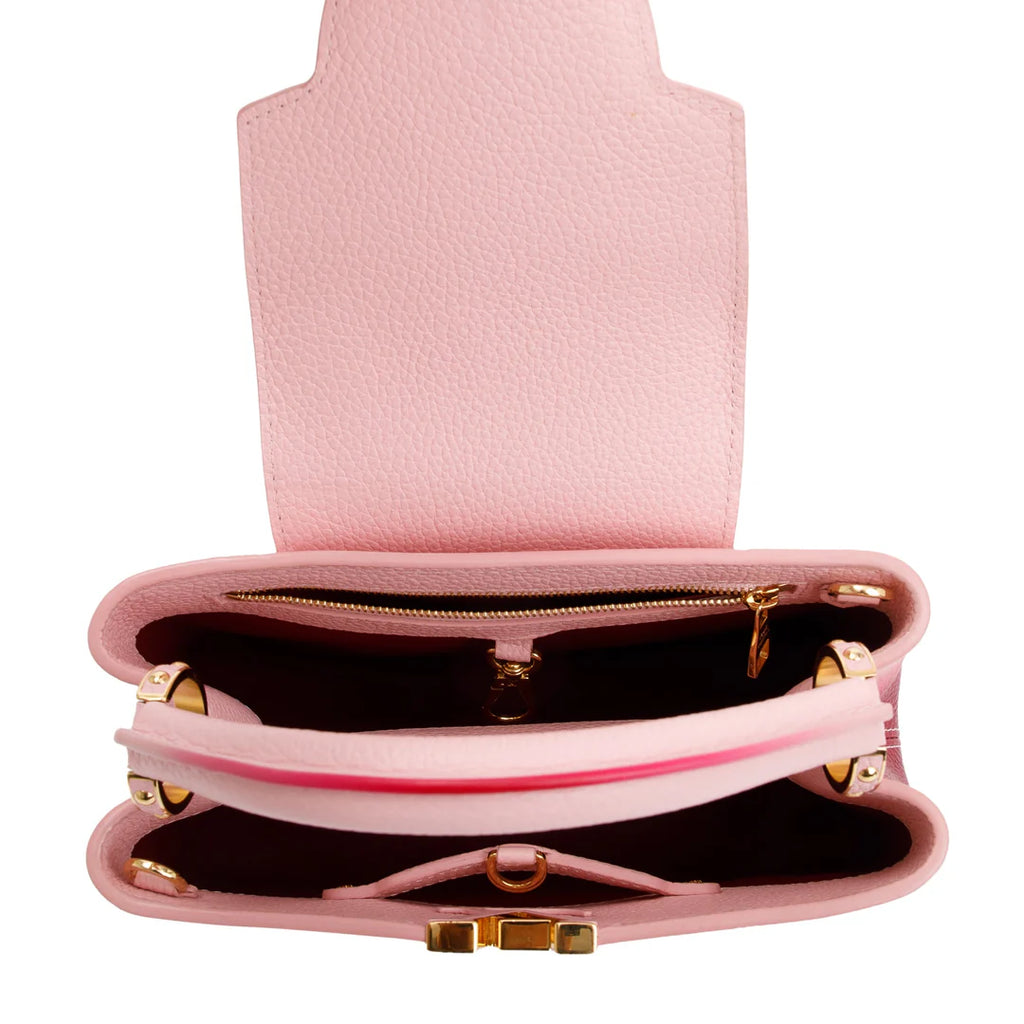 Pink Ombre Calfskin Leather Capucines BB w/ Strap