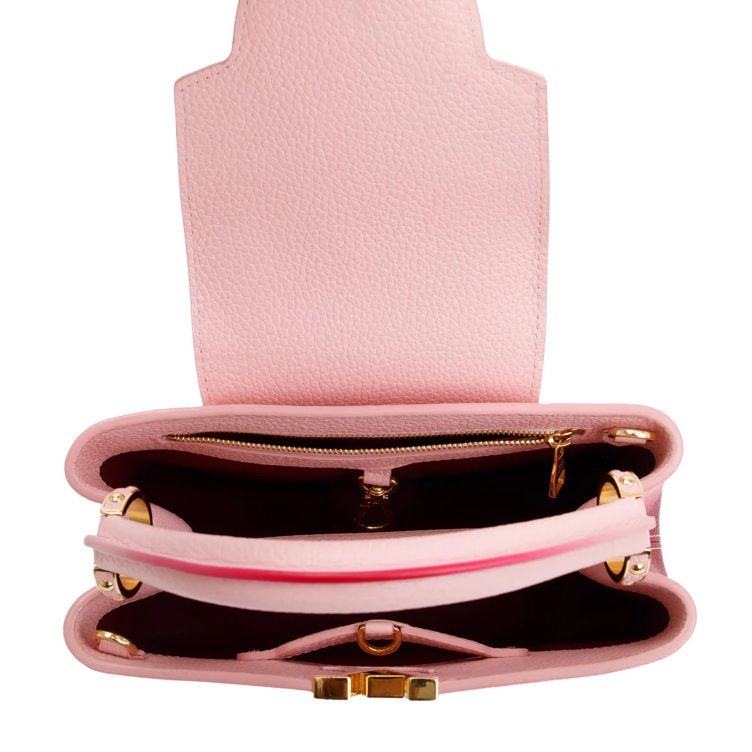Pink Ombre Calfskin Leather Capucines BB w/ Strap