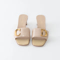 Beige Patent Leather C'est Sandals Size 37.5/39