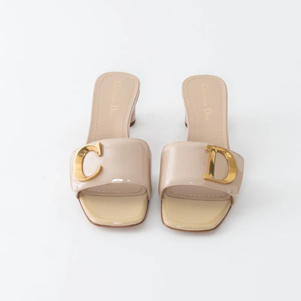 Beige Patent Leather C'est Sandals Size 37.5/39