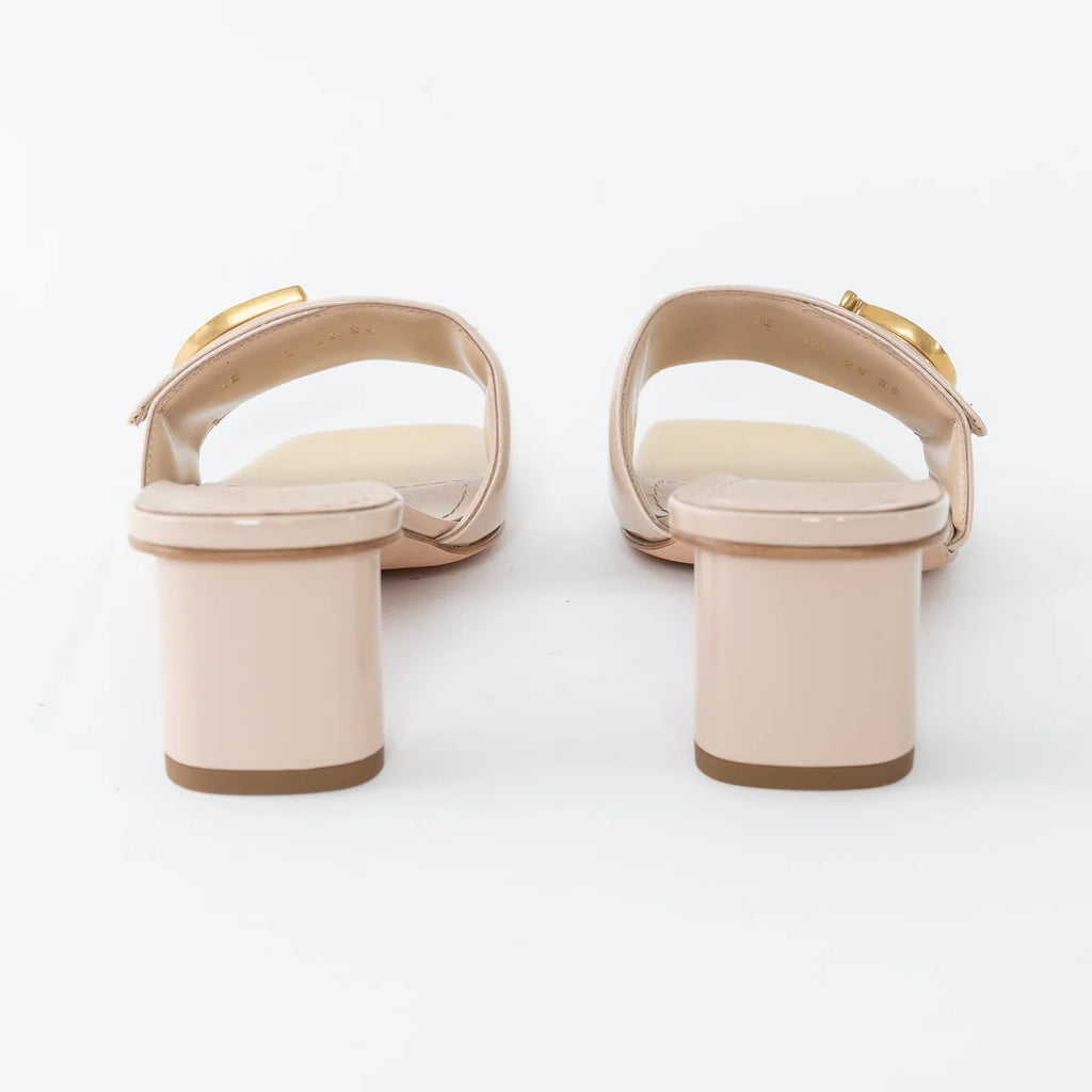 Beige Patent Leather C'est Sandals Size 37.5/39