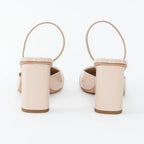 Beige Patent Leather C'est Slingback Sandals Size 38/38.5