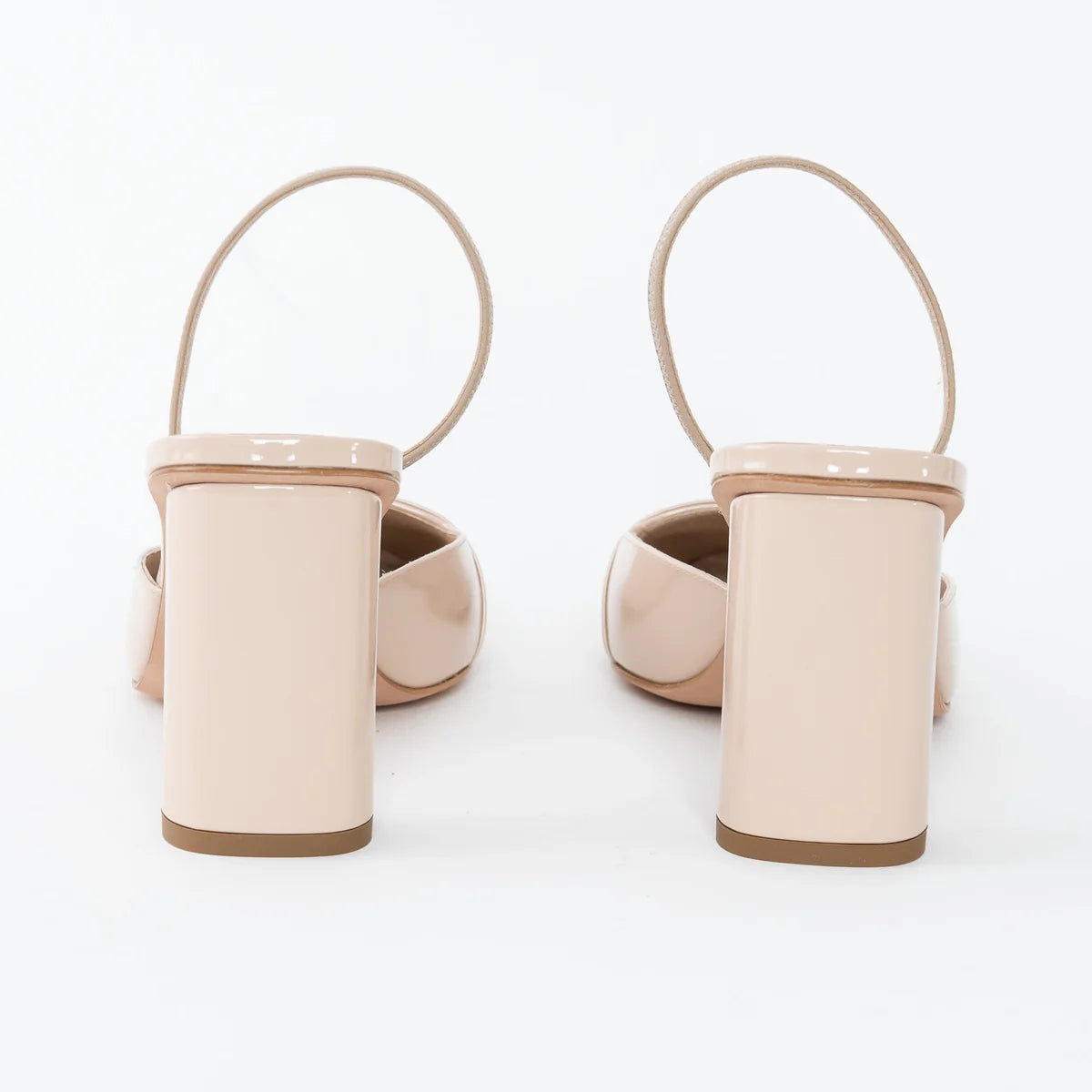 Beige Patent Leather C'est Slingback Sandals Size 38/38.5