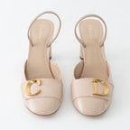 Beige Patent Leather C'est Slingback Sandals Size 38/38.5