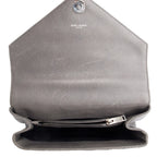 Grey Leather Medium Chevron College Bag w/ Box