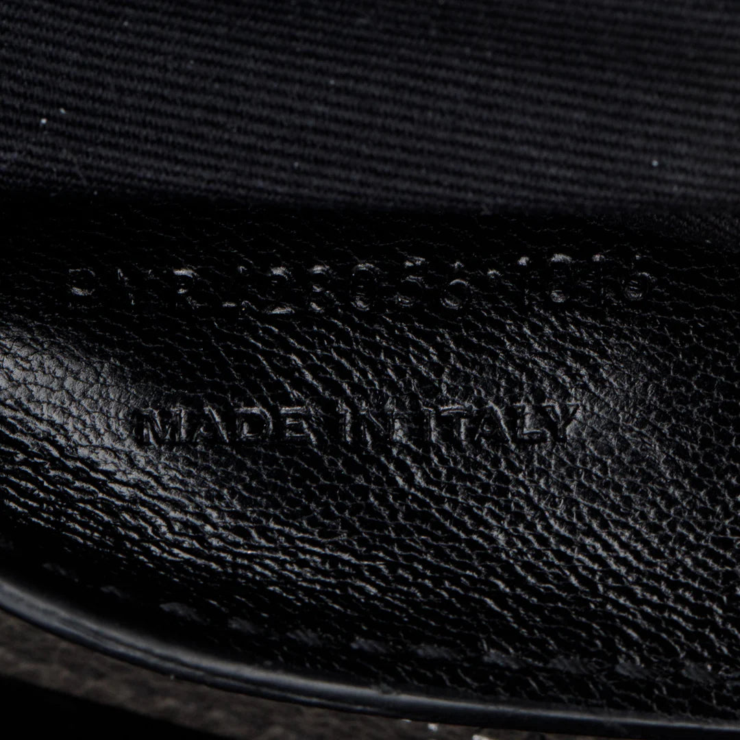 Grey Leather Medium Chevron College Bag w/ Box