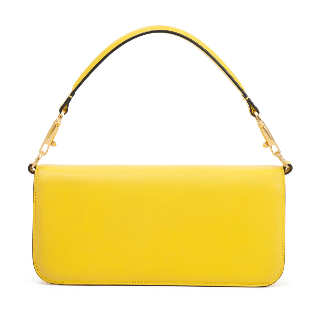 Yellow Calfskin Leather Vlogo Loco Shoulder Bag