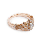 14k Rose Gold Love Diamond Engagement Ring, Size 8.25