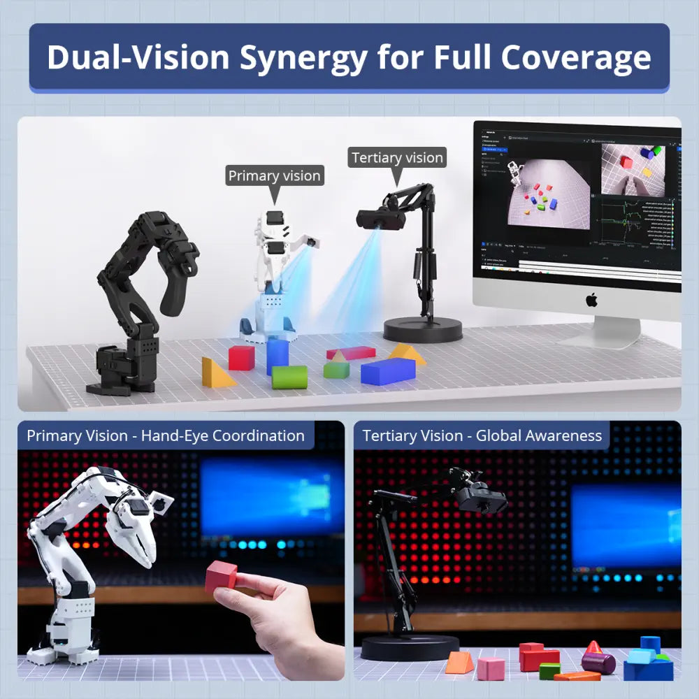 Hiwonder LeRobot SO-ARM101 Open-Source 6-Axis Robotic Arm with AI Vision & AI Recognition for Embodied Intelligence Programming (Advanced Kit/Assembled)