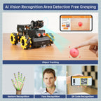 Hiwonder TurboPi Raspberry Pi ROS2 Robot Car with Omnidirectional Mecanum Wheels, AI Vision&Tracking, Integrated Multimodal Large AI Model ChatGPT, and Voice Interaction (Advanced Kit with RPi 5 16G)