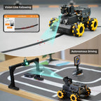 Hiwonder TurboPi Raspberry Pi ROS2 Robot Car with Omnidirectional Mecanum Wheels, AI Vision&Tracking, Integrated Multimodal Large AI Model ChatGPT, and Voice Interaction (Advanced Kit with RPi 5 16G)