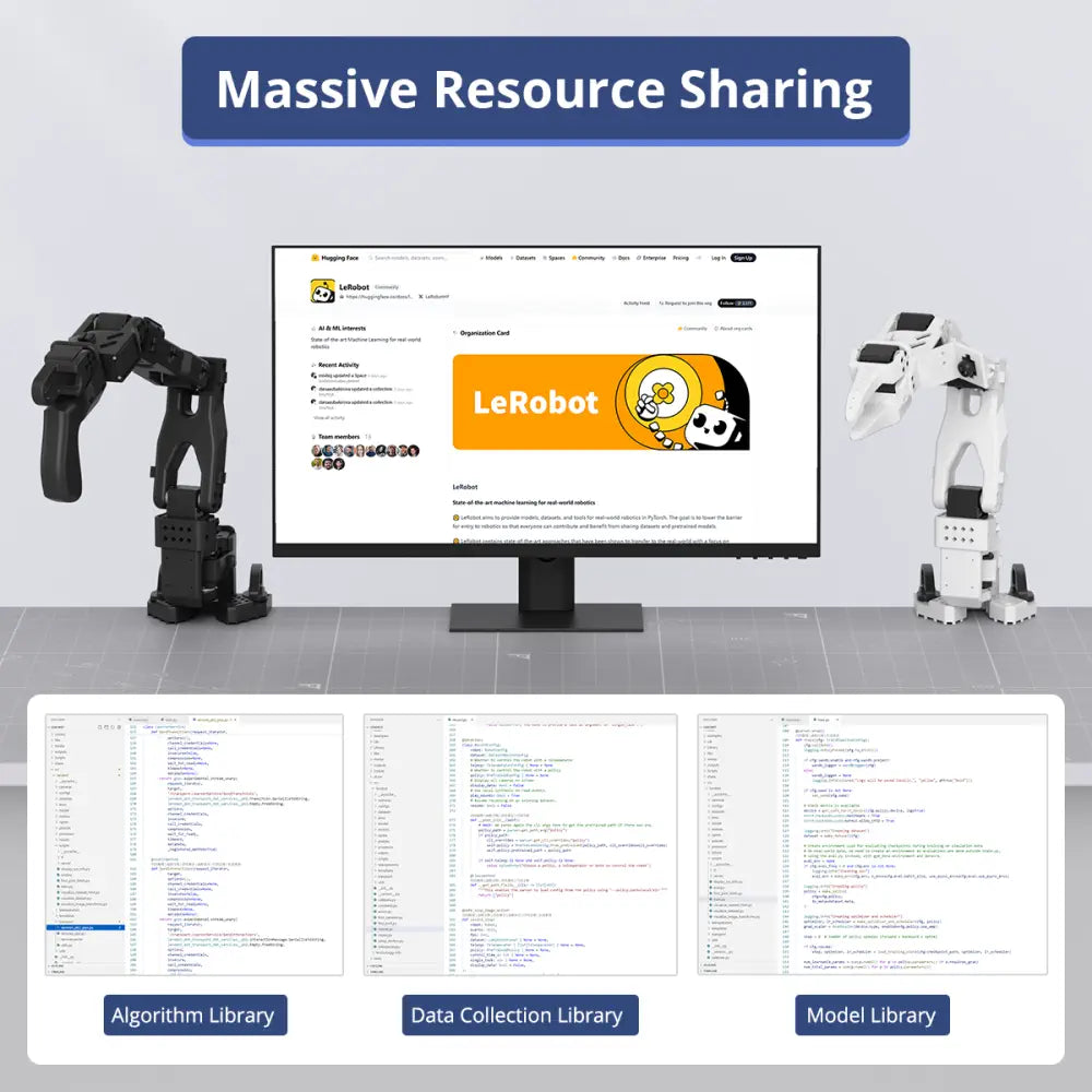 Hiwonder LeRobot SO-ARM101 Open-Source 6-Axis Robotic Arm with AI Vision & AI Recognition for Embodied Intelligence Programming (Advanced Kit/Assembled)