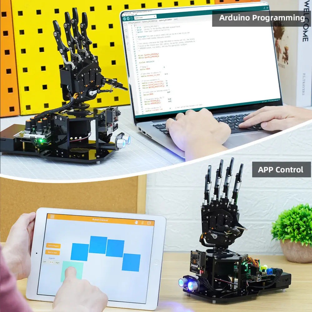 uHand UNO Open Source AI Bionic Robot Hand Support Somatosensory Control, Arduino Programming (Starter Kit - Right Hand)