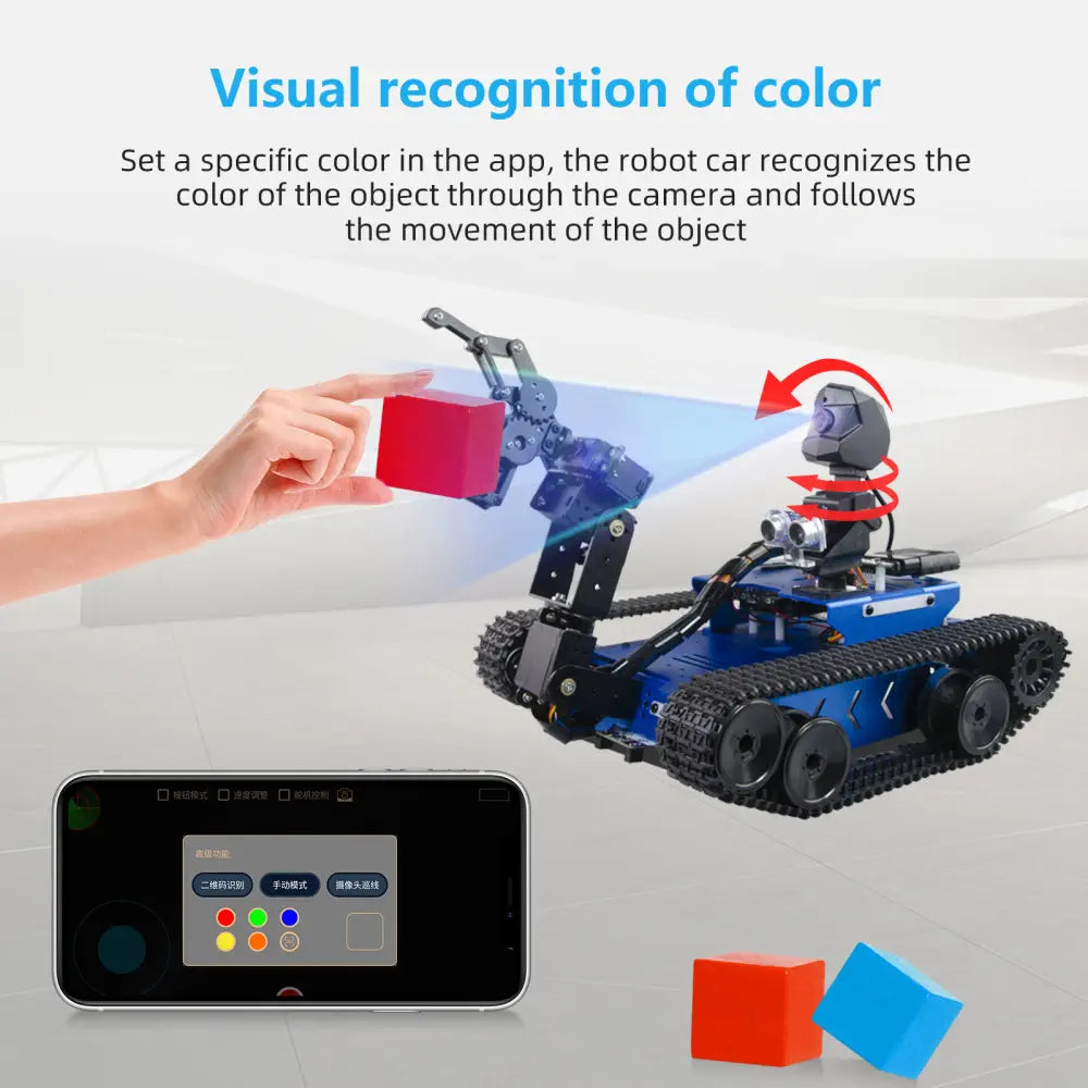 XiaoR GEEK GFS-X crawler-type AI programmable robot car with Raspberry Pi 4B 4G development kits