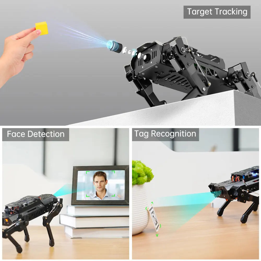 Hiwonder PuppyPi Pro ROS Quadruped Robot, Integrated with AI Large Model (ChatGPT), Supports AI Vision, Voice Interaction, LiDAR, and Robotic Arm Attachment (Ultimate kit with Raspberry Pi 5 8GB)