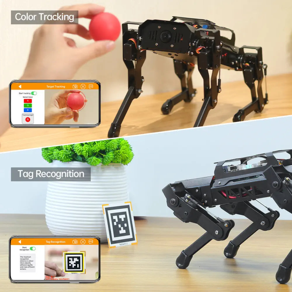 Hiwonder PuppyPi Pro ROS Quadruped Robot, Integrated with AI Large Model (ChatGPT), Supports AI Vision, Voice Interaction, LiDAR, and Robotic Arm Attachment (Ultimate kit with Raspberry Pi 5 8GB)