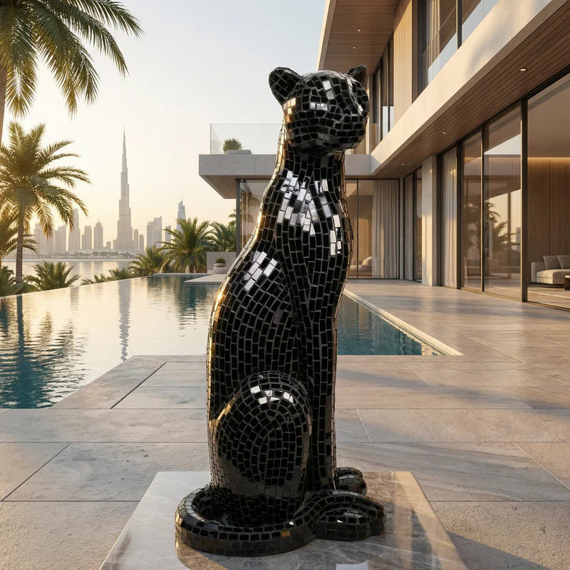 Majestic Mosaic Leopard 80cm