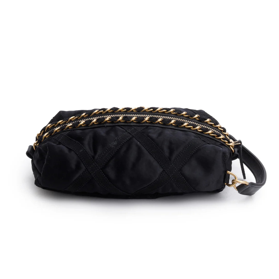 2021 Black Nylon Grosgrain Lifestyle Pouch w/ Sleep Mask &amp; Authenticity Card