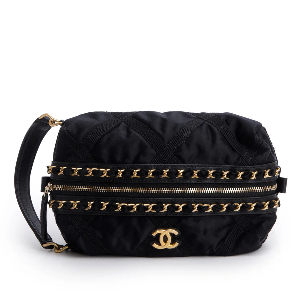 2021 Black Nylon Grosgrain Lifestyle Pouch w/ Sleep Mask &amp; Authenticity Card