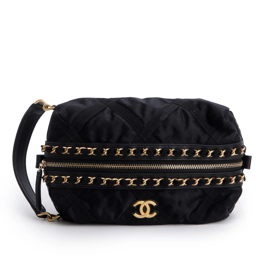 2021 Black Nylon Grosgrain Lifestyle Pouch w/ Sleep Mask &amp; Authenticity Card