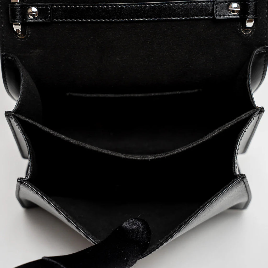 Black Calfskin Leather Kan Monster Chain Bag