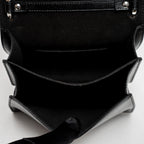 Black Calfskin Leather Kan Monster Chain Bag