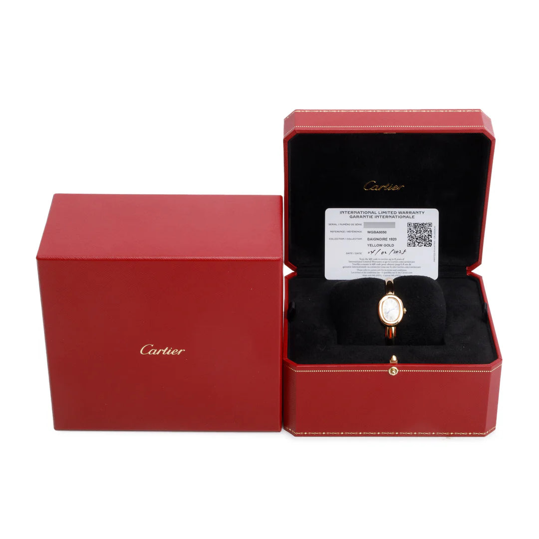 2025 18k Yellow Gold Baignoire Quartz Watch, Mini Model 4596 w/ Box, Receipt & Papers - Coeur Cult Core