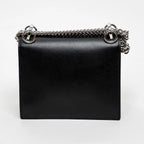 Black Calfskin Leather Kan Monster Chain Bag