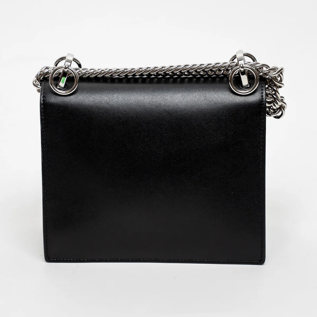 Black Calfskin Leather Kan Monster Chain Bag