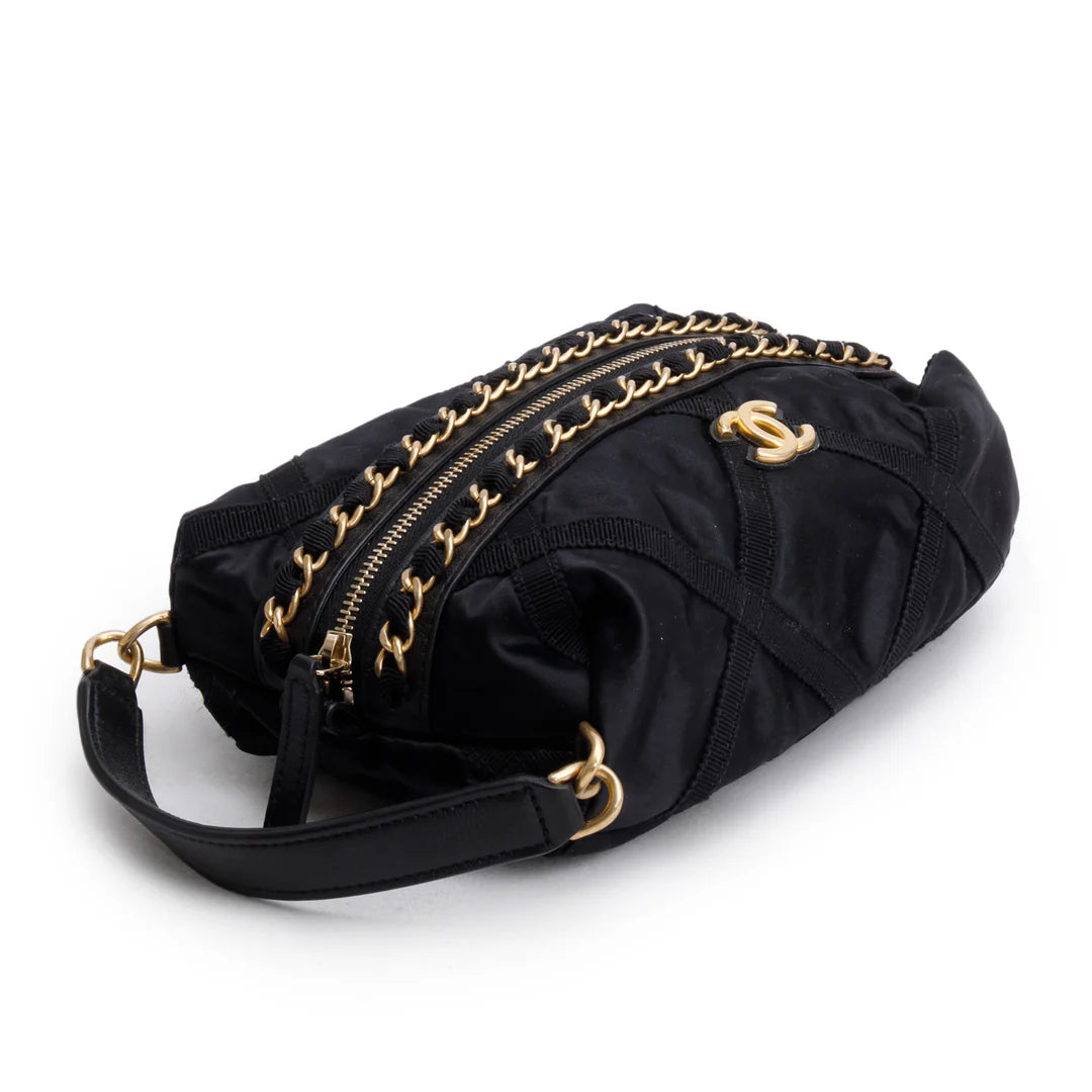 2021 Black Nylon Grosgrain Lifestyle Pouch w/ Sleep Mask &amp; Authenticity Card